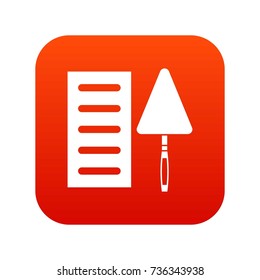 Brick and trowel icon digital red for any design isolated on white vector illustration