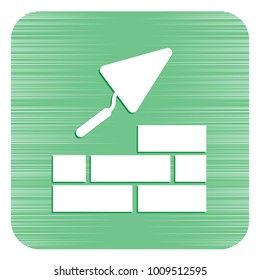 Brick with Trowel Symbol. Vector illustration