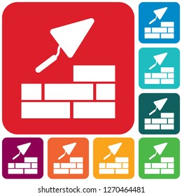 Brick with Trowel Symbol. Vector illustration