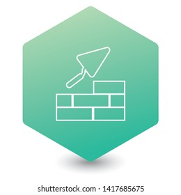 Brick with Trowel Symbol. Vector illustration