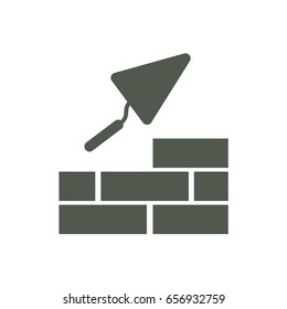 Brick with Trowel Symbol. Vector illustration