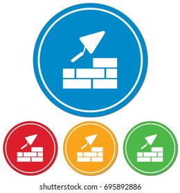 Brick with Trowel Symbol. Vector illustration
