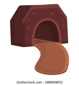 Icono de túnel de ladrillo. Dibujo del icono del vector del túnel de ladrillo para el diseño web aislado en fondo blanco