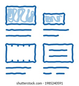 Brick Types Sizes sketch icon vector. Hand drawn blue doodle line art Brick Types Sizes sign. isolated symbol illustration