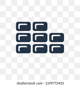 Brick vector icon isolated on transparent background, Brick transparency concept can be used web and mobile
