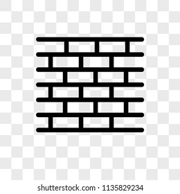 Brick vector icon on transparent background, Brick icon