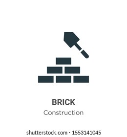 Brick vector icon on white background. Flat vector brick icon symbol sign from modern tools collection for mobile concept and web apps design.