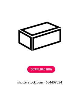 Brick vector icon, The outlined symbol of brick. Simple, modern flat vector illustration for mobile app, website or desktop app   