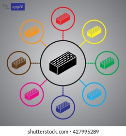 Brick vector icon for web and mobile