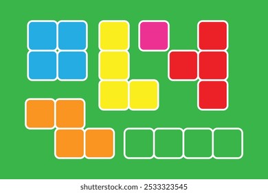 imagem de ilustração de vetor de tijolo do jogo tetris com ilustração simples de estilo plano para ativos de design, logotipos, ícones, ícones de ativos da Web e outros