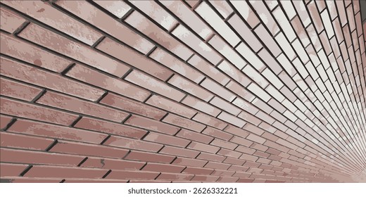 Brick vintage wall. Wall of bricks for background. Vector illustration