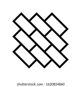 Brick wall abstract background. Building business logotype design element. Lined black vector icon.