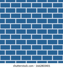 Diseño monocromático abstracto de paredes de ladrillo, sin fisuras. Fondo vectorial sin fisuras. adorno azul. Diseño moderno gráfico. Diseño gráfico simple.
