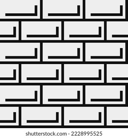 Brick wall. Abstract seamless fashion trend pattern fabric textures, black and white pattern, pixel art vector monochrome illustration. Design for web and mobile app.