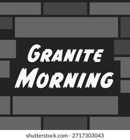 Fondo de pared de ladrillo con letras de granito de la mañana audaz para un sentimiento urbano robusto.