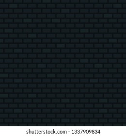 Brick Wall Background. Black Colors. Vector illustration for Your Design.