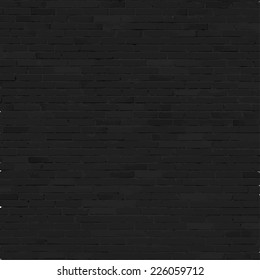 Brick wall background, black relief texture with shadow, vector background illustration