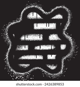 Brick Wall Background Grunge Texture Black and White. Spray Painted Graffiti Brick Wall Sprayed. 