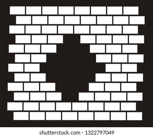  brick wall background and the hole vector illustration