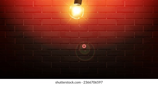 Brick wall, background, light bulb light