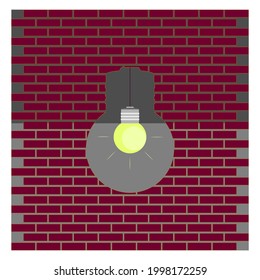 Brick wall background with lights for something about illustration.