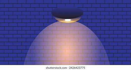 Brick wall, background, orange neon light
