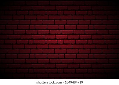 Brick wall background. Brick wall wallpaper with shadows on the edges. Neon illustration background and other design work.