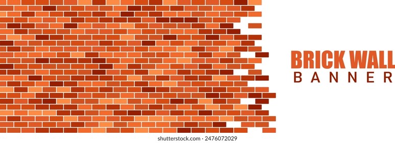 brick wall banner in brown colors 