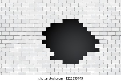 brick wall with black hole