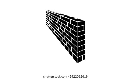 brick wall, black isolated silhouette