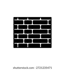 Icono de material de construcción en blanco y negro de pared de ladrillo