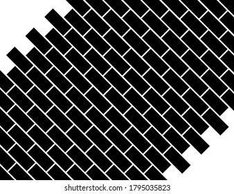 Ziegelwand, schwarz-weißer Textur, Vektorgrafik