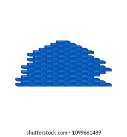 Brick wall in blue design