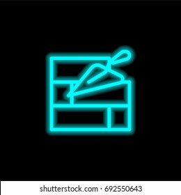 Brick wall blue glowing neon ui ux icon. Glowing sign logo vector