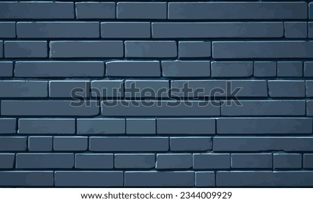 Brick wall blue surface texture background. brick wall pattern vector illustration