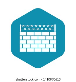 Brick wall border icon. Simple illustration of brick wall border vector icon for web design isolated on white background