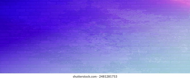 Brick wall. Bright volumetric abstract ultraviolet background. A gradient with rich purple, pink and blue hues. Neon lighting. Space for logos, messages, text placement. sstkBackgrounds