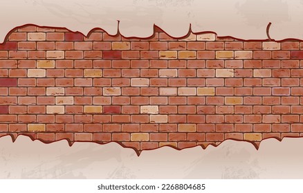 brick wall broken Orange cartoon background pattern