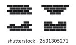 Brick wall build stack stonewall business house. Brick stone icon wall construction architecture vector isolated icon.
