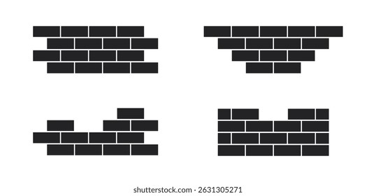 Brick wall build stack stonewall business house. Brick stone icon wall construction architecture vector isolated icon.