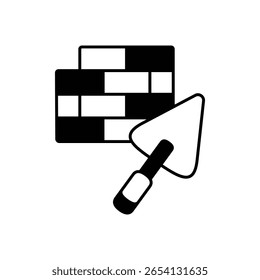 Icono de relleno de material de construcción de pared de ladrillo