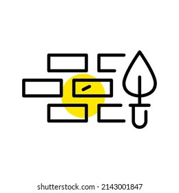 Brick wall building. Pixel perfect, editable stroke icon