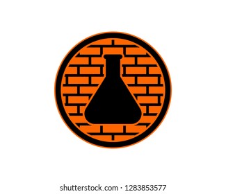 brick wall chemical flask
