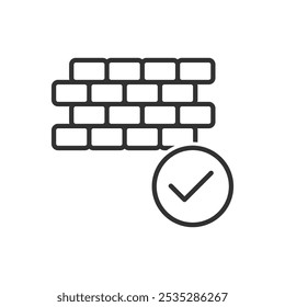 Brick Wall Complete Icon Sign Symbol Vector