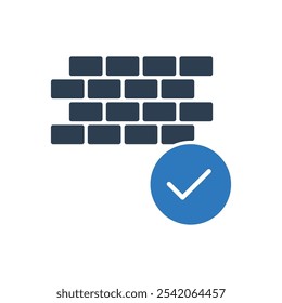 Brick Wall Complete Icon Sign Symbol Vector