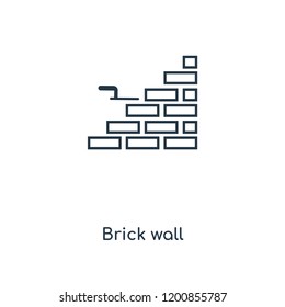 Brick wall concept line icon. Linear Brick wall concept outline symbol design. This simple element illustration can be used for web and mobile UI/UX.