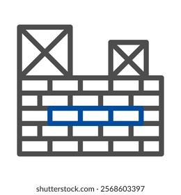 Brick wall construction icon. Concept of building, engineering, and architecture.