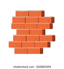 brick wall construction isolated icon