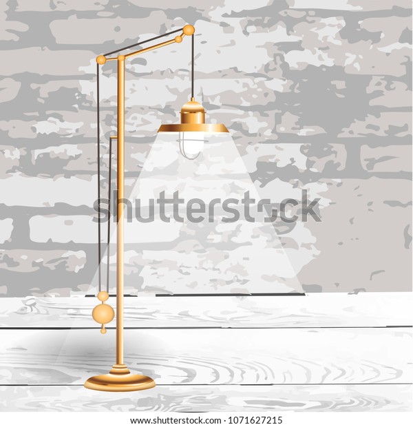 Brick Wall Copper Floor Lamp Abstract Stock Vector Royalty Free