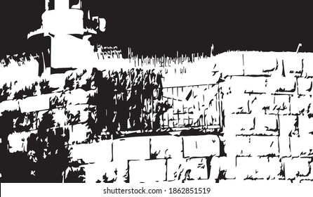 Brick wall design elements Background texture, vector.